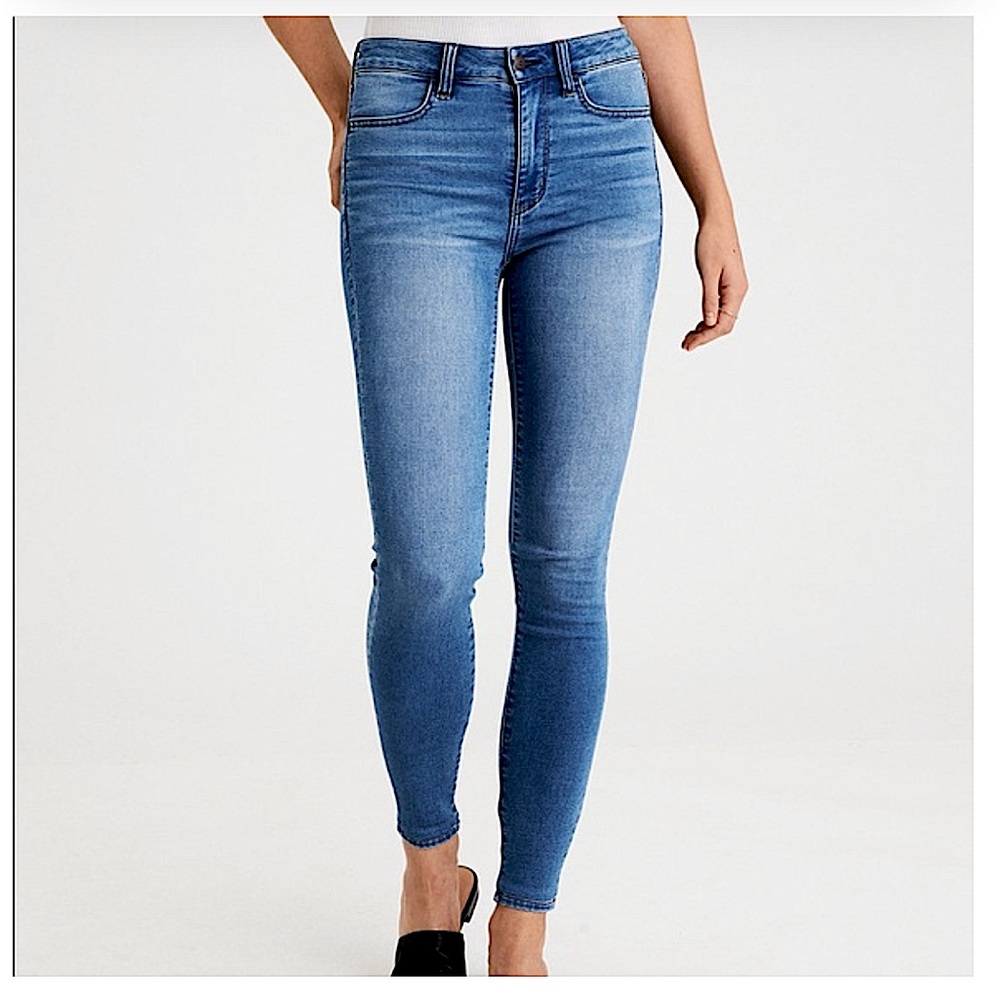AMERICAN EAGLE - Super stretch jeggings - Medium wash